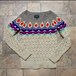 American Eagle aztec print boho sweater size XS